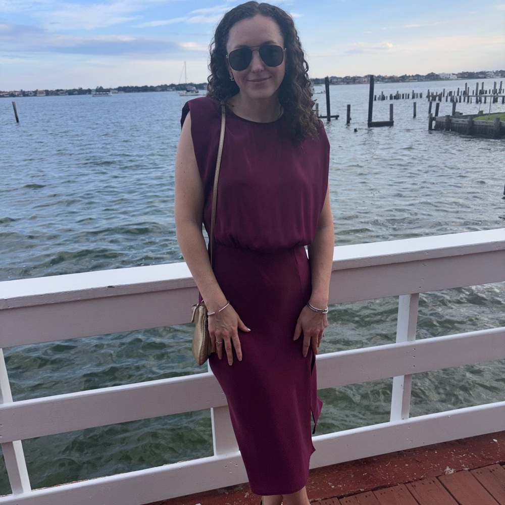 Evereve Elegant Burgundy Sleeveless Dress